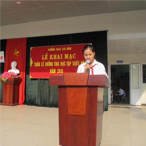 Lễ khai mạc hưởng ứng  Tuần lễ học tập suốt đời   Năm 2018 của Trường THCS Sài Đồng  